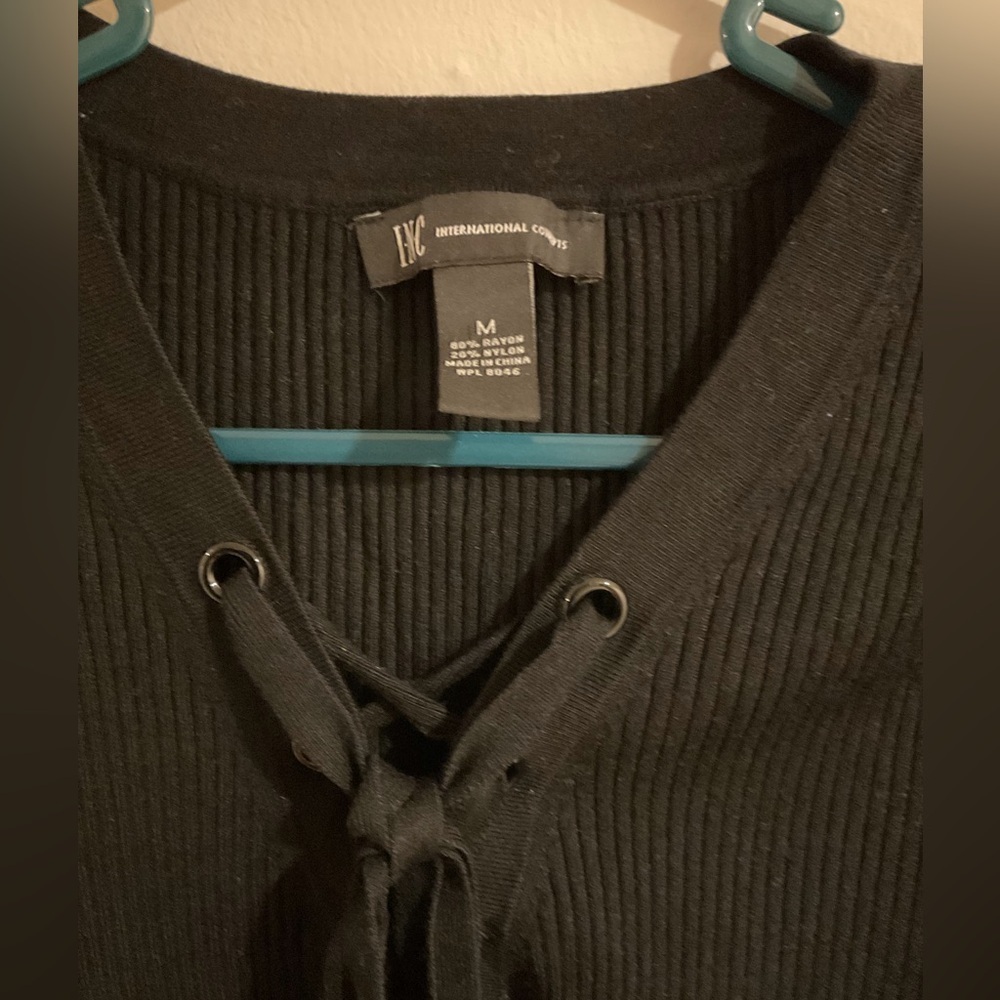 INC Black Ribbed Ribbon Sweater - Picture 5 of 5